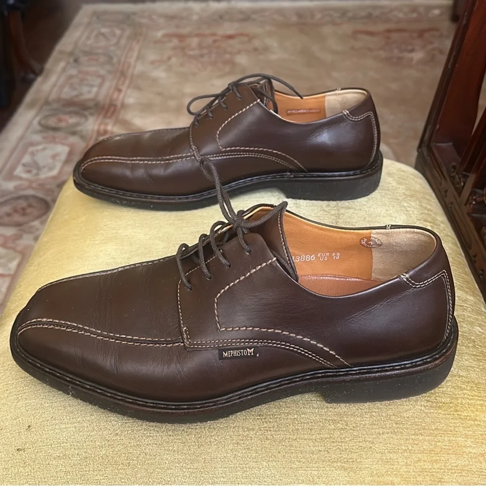 Mephisto Goodyear Welt Shoes Men's Size 10 Brown Casual Derby Oxford